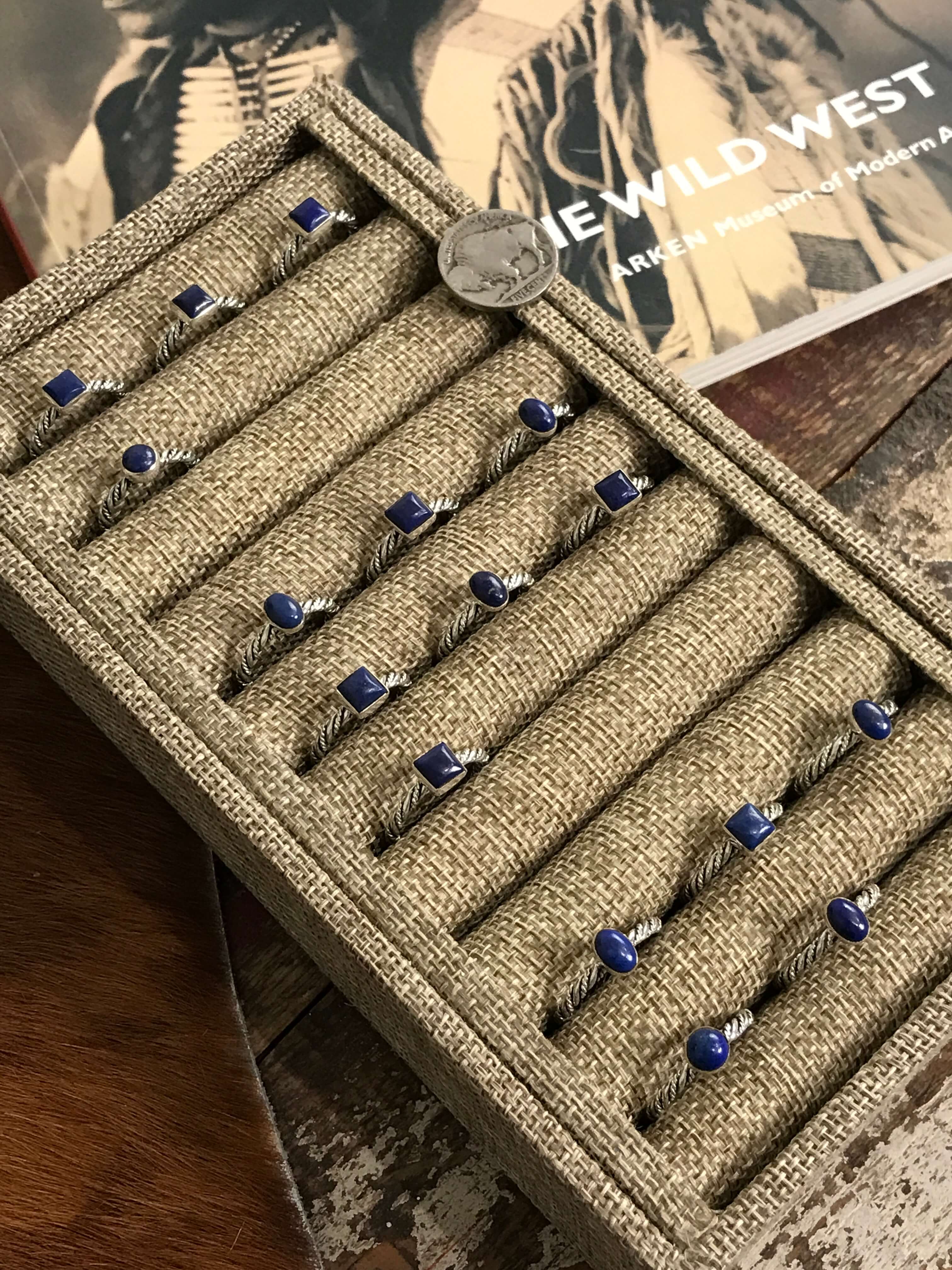 The Chesapeake Rings in Lapis-Rings-Calli Co., Turquoise and Silver Jewelry, Native American Handmade, Zuni Tribe, Navajo Tribe, Brock Texas