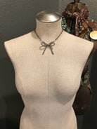 The Scotlynn Pearl Bow Necklace-Necklaces-Calli Co., Turquoise and Silver Jewelry, Native American Handmade, Zuni Tribe, Navajo Tribe, Brock Texas