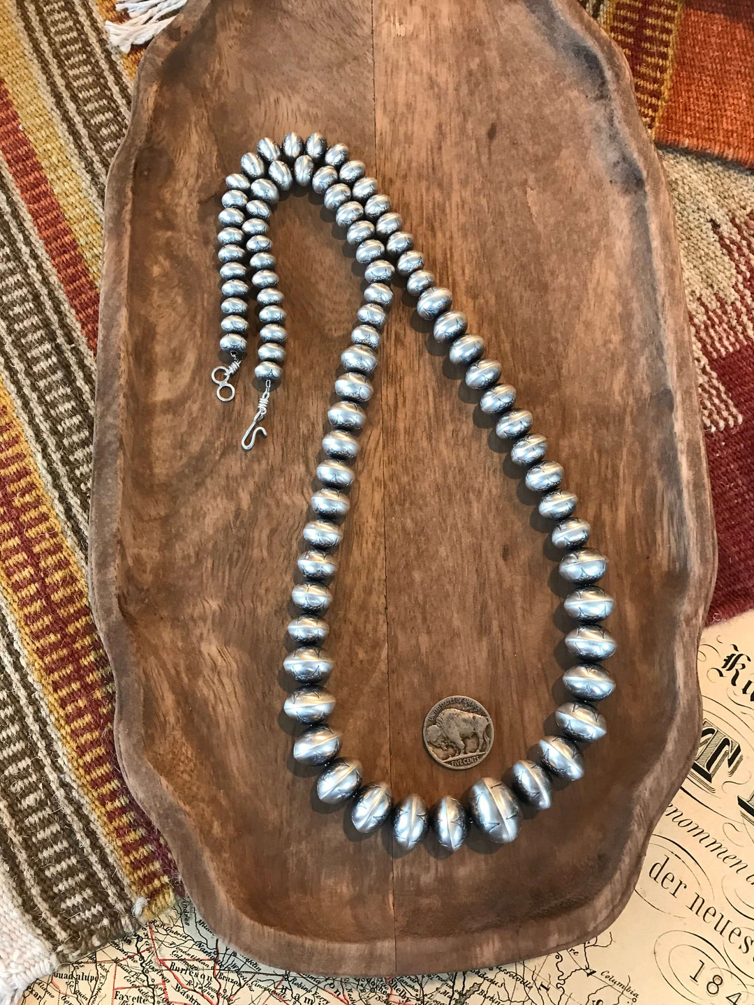 The Leabrook Necklace, 28"-Necklaces-Calli Co., Turquoise and Silver Jewelry, Native American Handmade, Zuni Tribe, Navajo Tribe, Brock Texas