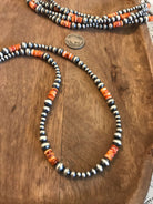 The Manhattan Necklace in Orange Spiny-Necklaces-Calli Co., Turquoise and Silver Jewelry, Native American Handmade, Zuni Tribe, Navajo Tribe, Brock Texas