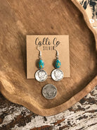 The Mercury Dime Earrings, 2-Earrings-Calli Co., Turquoise and Silver Jewelry, Native American Handmade, Zuni Tribe, Navajo Tribe, Brock Texas