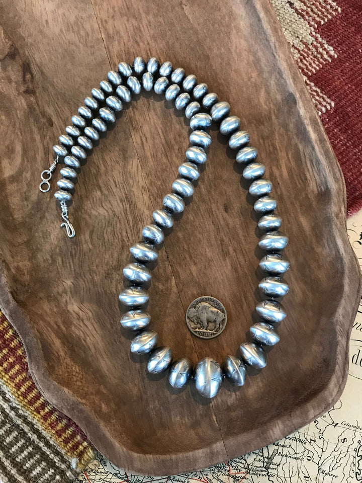 The Watford Necklace, 24"-Necklaces-Calli Co., Turquoise and Silver Jewelry, Native American Handmade, Zuni Tribe, Navajo Tribe, Brock Texas