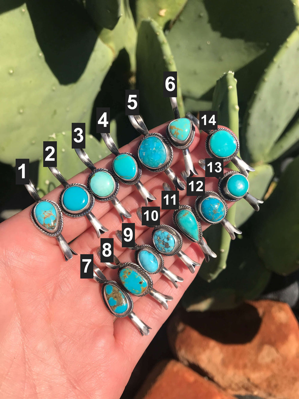 The Petite Blossom Pendants in Turquoise-Pendants-Calli Co., Turquoise and Silver Jewelry, Native American Handmade, Zuni Tribe, Navajo Tribe, Brock Texas