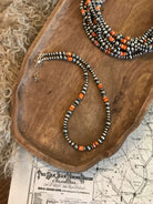 The Telluride Necklace in Orange Spiny-Necklaces-Calli Co., Turquoise and Silver Jewelry, Native American Handmade, Zuni Tribe, Navajo Tribe, Brock Texas