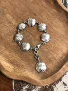 The Twila Coin Link Bracelet-Bracelets & Cuffs-Calli Co., Turquoise and Silver Jewelry, Native American Handmade, Zuni Tribe, Navajo Tribe, Brock Texas