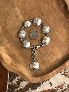 The Twila Coin Link Bracelet-Bracelets & Cuffs-Calli Co., Turquoise and Silver Jewelry, Native American Handmade, Zuni Tribe, Navajo Tribe, Brock Texas