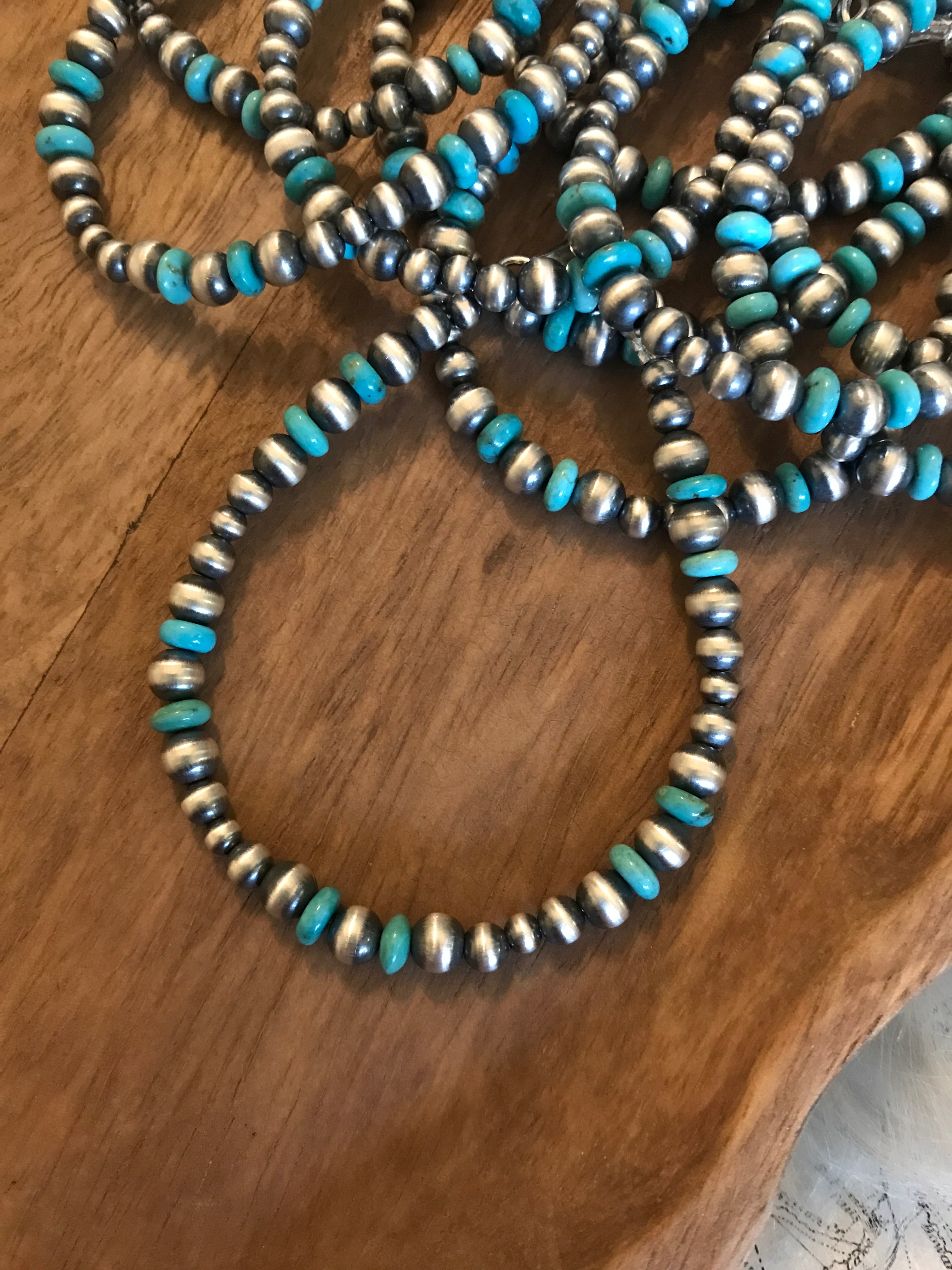 The Stillwater Bracelet in Turquoise-Bracelets & Cuffs-Calli Co., Turquoise and Silver Jewelry, Native American Handmade, Zuni Tribe, Navajo Tribe, Brock Texas