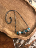 The Quanah Turquoise Dime Necklace-Necklaces-Calli Co., Turquoise and Silver Jewelry, Native American Handmade, Zuni Tribe, Navajo Tribe, Brock Texas
