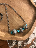 The Quanah Turquoise Dime Necklace-Necklaces-Calli Co., Turquoise and Silver Jewelry, Native American Handmade, Zuni Tribe, Navajo Tribe, Brock Texas