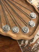 The Whitley Dime Necklaces-Necklaces-Calli Co., Turquoise and Silver Jewelry, Native American Handmade, Zuni Tribe, Navajo Tribe, Brock Texas