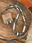 The Augtaya Necklace Set, 30"-Necklaces-Calli Co., Turquoise and Silver Jewelry, Native American Handmade, Zuni Tribe, Navajo Tribe, Brock Texas