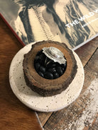 The Whitley Dime Ring, Sz 5.5-Rings-Calli Co., Turquoise and Silver Jewelry, Native American Handmade, Zuni Tribe, Navajo Tribe, Brock Texas