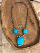 The Bristow Statement Necklace, 2-Necklaces-Calli Co., Turquoise and Silver Jewelry, Native American Handmade, Zuni Tribe, Navajo Tribe, Brock Texas