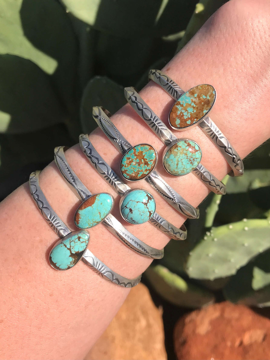 The White Springs Cuffs-Bracelets & Cuffs-Calli Co., Turquoise and Silver Jewelry, Native American Handmade, Zuni Tribe, Navajo Tribe, Brock Texas