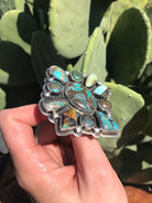 The Yakima Cluster Ring, Sz 8.5-Rings-Calli Co., Turquoise and Silver Jewelry, Native American Handmade, Zuni Tribe, Navajo Tribe, Brock Texas