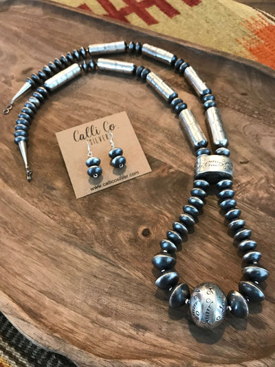 The Gradasi Jacla Necklace Set-Necklaces-Calli Co., Turquoise and Silver Jewelry, Native American Handmade, Zuni Tribe, Navajo Tribe, Brock Texas