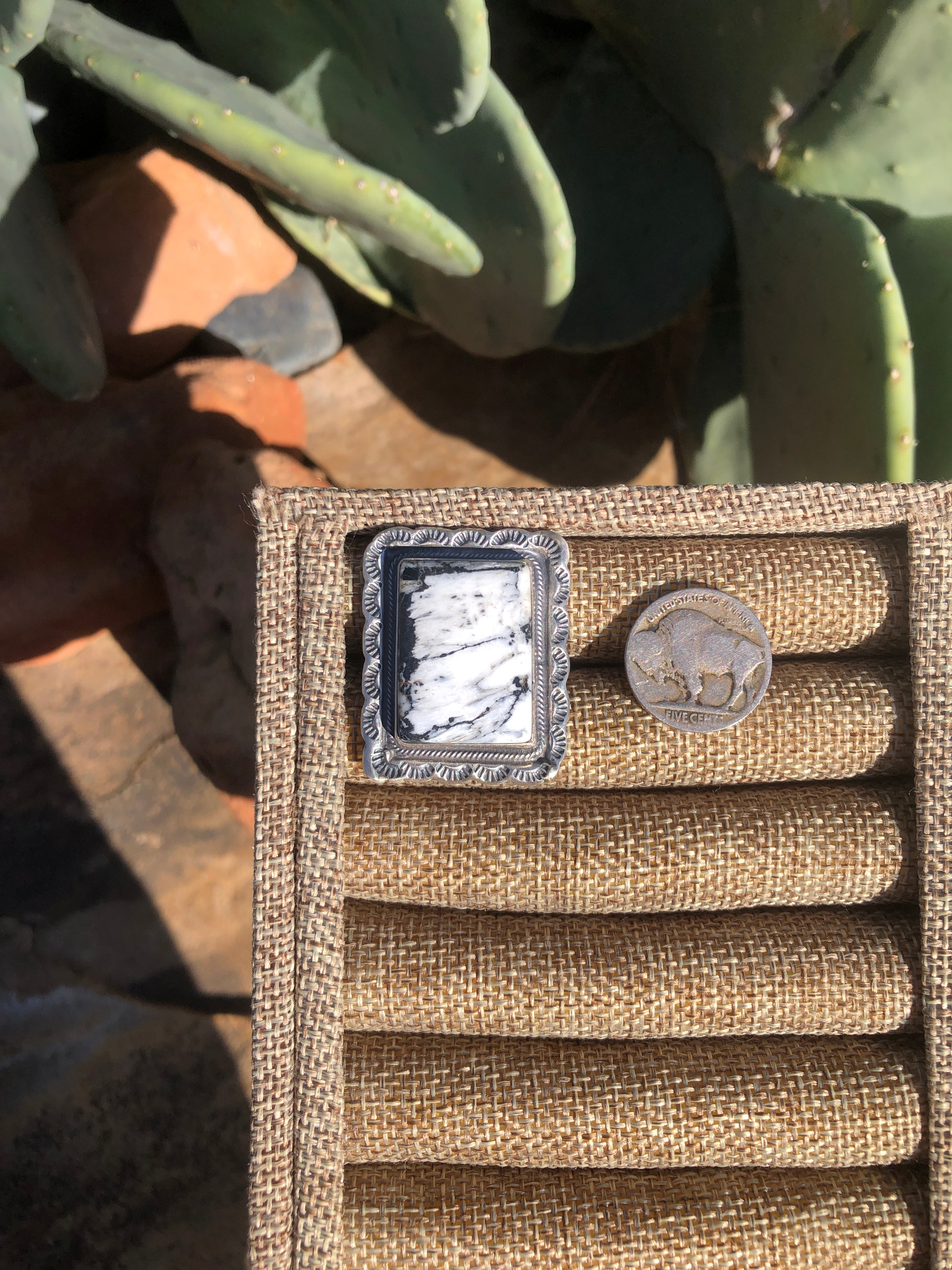 The Clackamas Adjustable White Buffalo Ring, 1-Rings-Calli Co., Turquoise and Silver Jewelry, Native American Handmade, Zuni Tribe, Navajo Tribe, Brock Texas