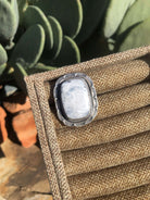 The Clackamas Adjustable White Buffalo Ring, 2-Rings-Calli Co., Turquoise and Silver Jewelry, Native American Handmade, Zuni Tribe, Navajo Tribe, Brock Texas