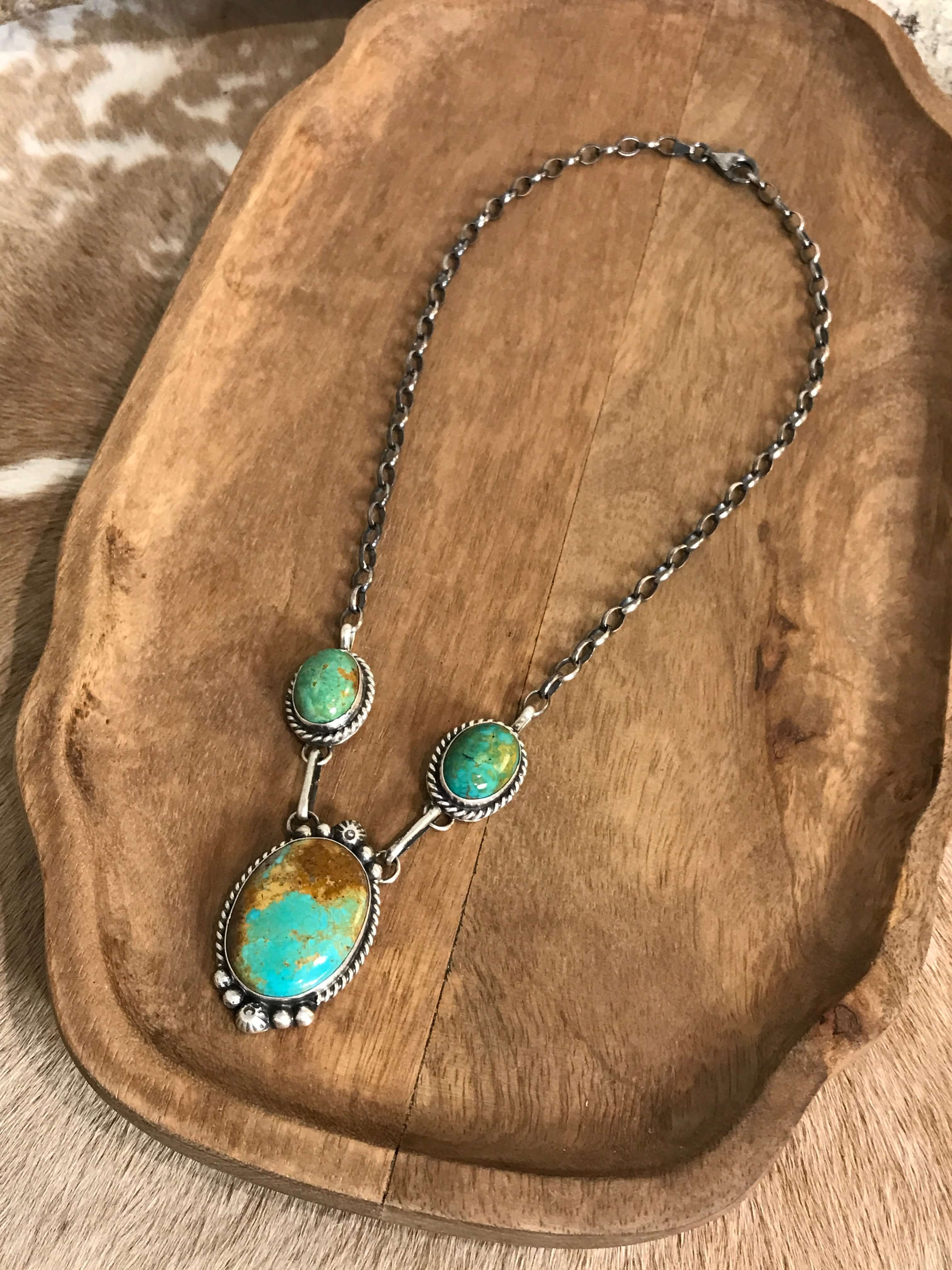 The Bristow Statement Necklace, 8-Necklaces-Calli Co., Turquoise and Silver Jewelry, Native American Handmade, Zuni Tribe, Navajo Tribe, Brock Texas