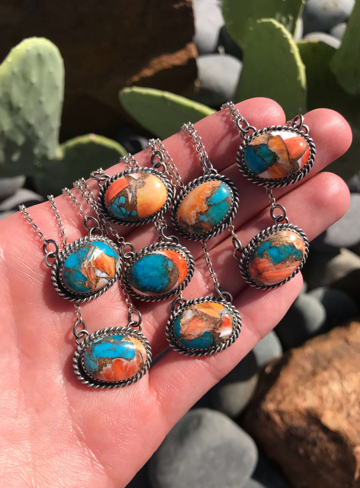 The Blackshear Necklaces-Necklaces-Calli Co., Turquoise and Silver Jewelry, Native American Handmade, Zuni Tribe, Navajo Tribe, Brock Texas
