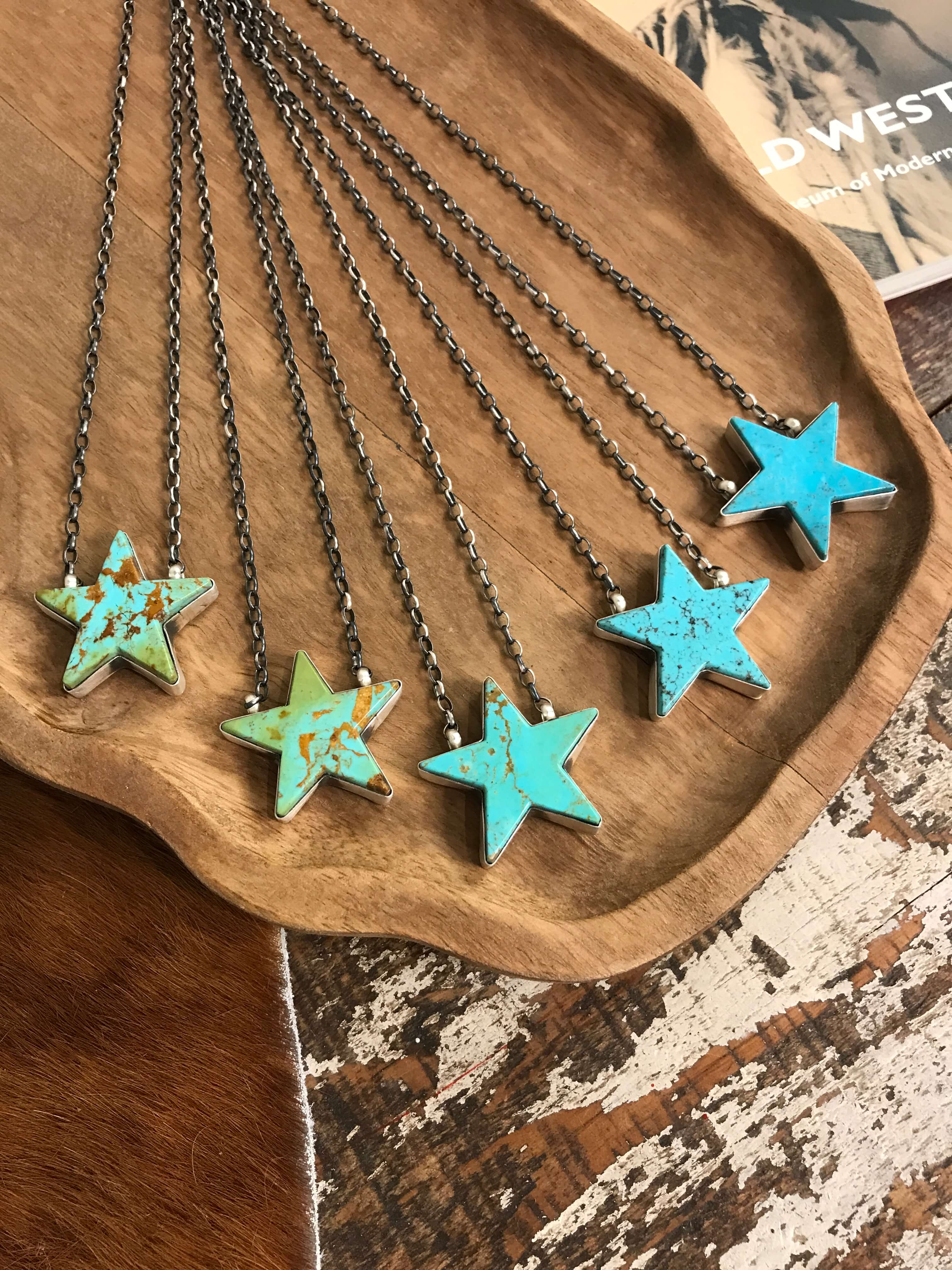 The Starstruck Turquoise Necklaces-Necklaces-Calli Co., Turquoise and Silver Jewelry, Native American Handmade, Zuni Tribe, Navajo Tribe, Brock Texas