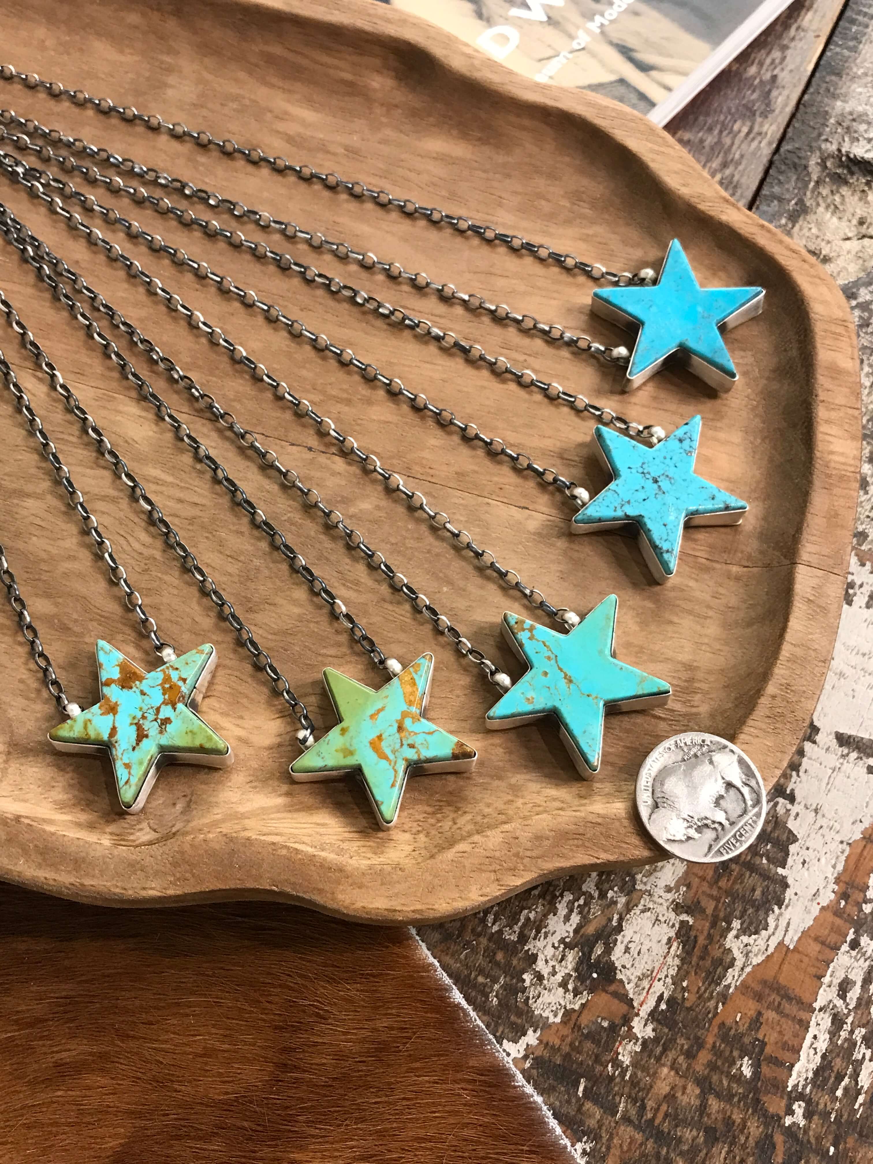 The Starstruck Turquoise Necklaces-Necklaces-Calli Co., Turquoise and Silver Jewelry, Native American Handmade, Zuni Tribe, Navajo Tribe, Brock Texas