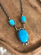 The Bristow Statement Necklace, 10-Necklaces-Calli Co., Turquoise and Silver Jewelry, Native American Handmade, Zuni Tribe, Navajo Tribe, Brock Texas