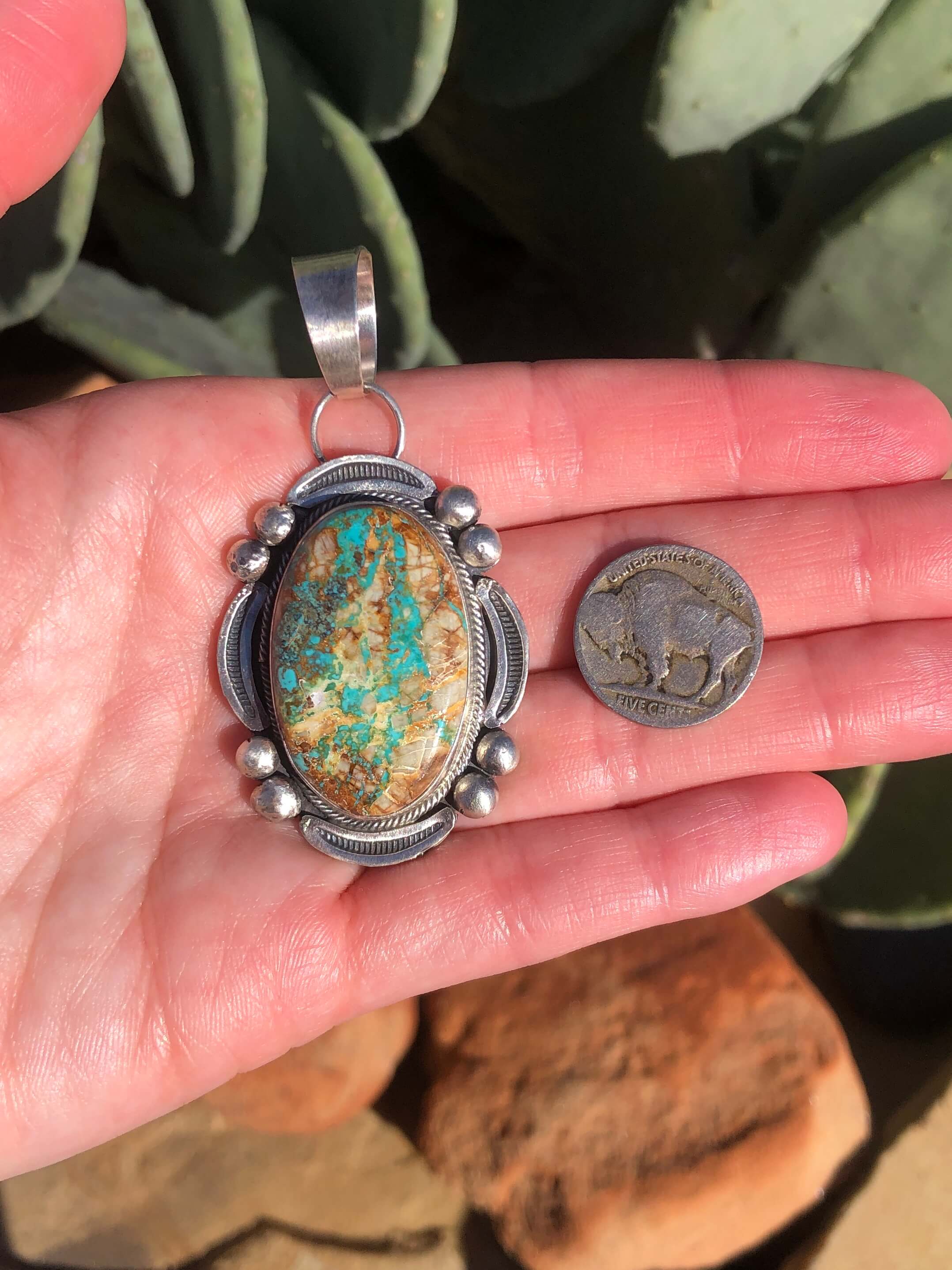 The Cheakamus Pendant, 1-Pendants-Calli Co., Turquoise and Silver Jewelry, Native American Handmade, Zuni Tribe, Navajo Tribe, Brock Texas