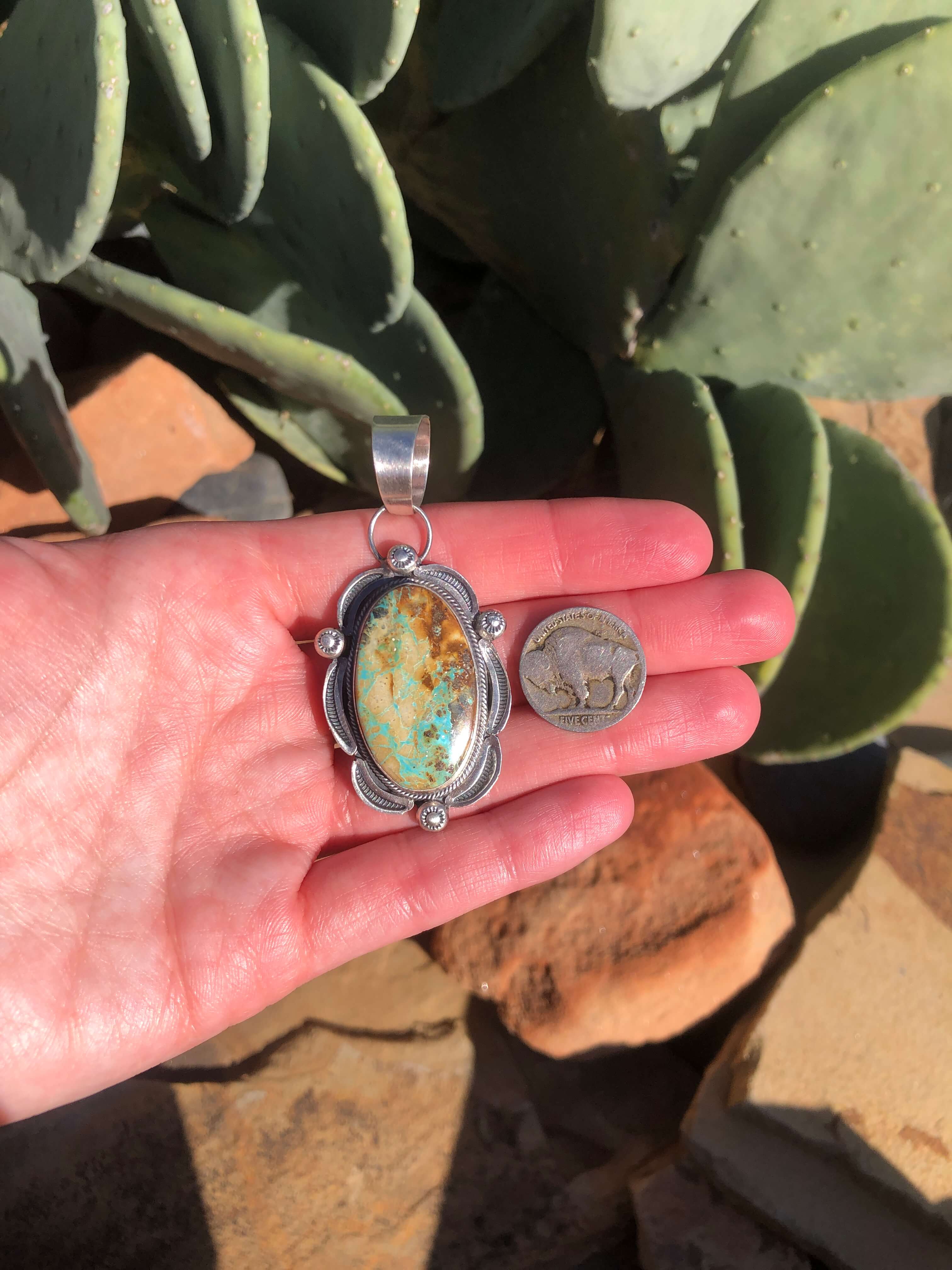 The Cheakamus Pendant, 2-Pendants-Calli Co., Turquoise and Silver Jewelry, Native American Handmade, Zuni Tribe, Navajo Tribe, Brock Texas