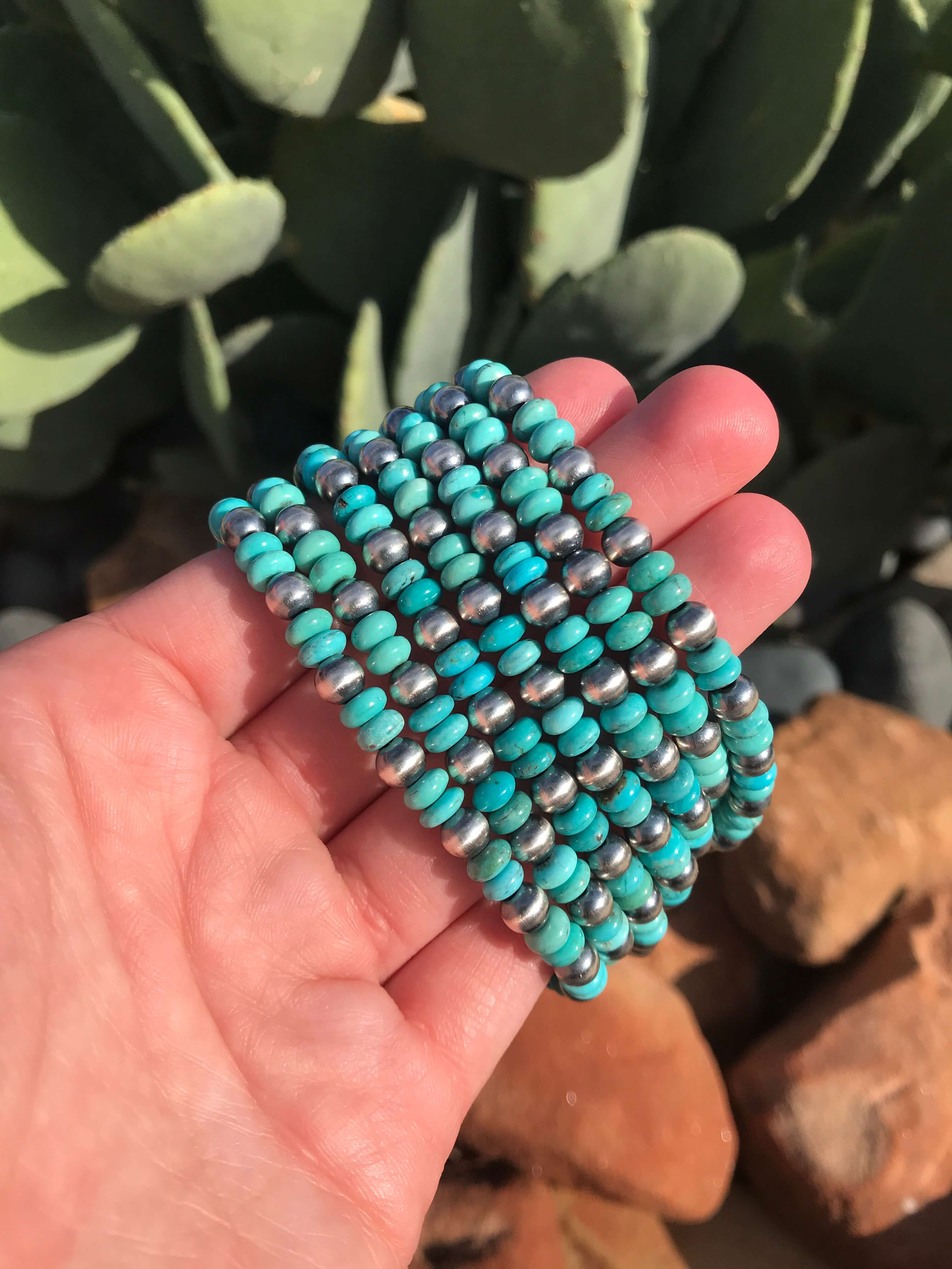 The Millie Bracelet-Bracelets & Cuffs-Calli Co., Turquoise and Silver Jewelry, Native American Handmade, Zuni Tribe, Navajo Tribe, Brock Texas