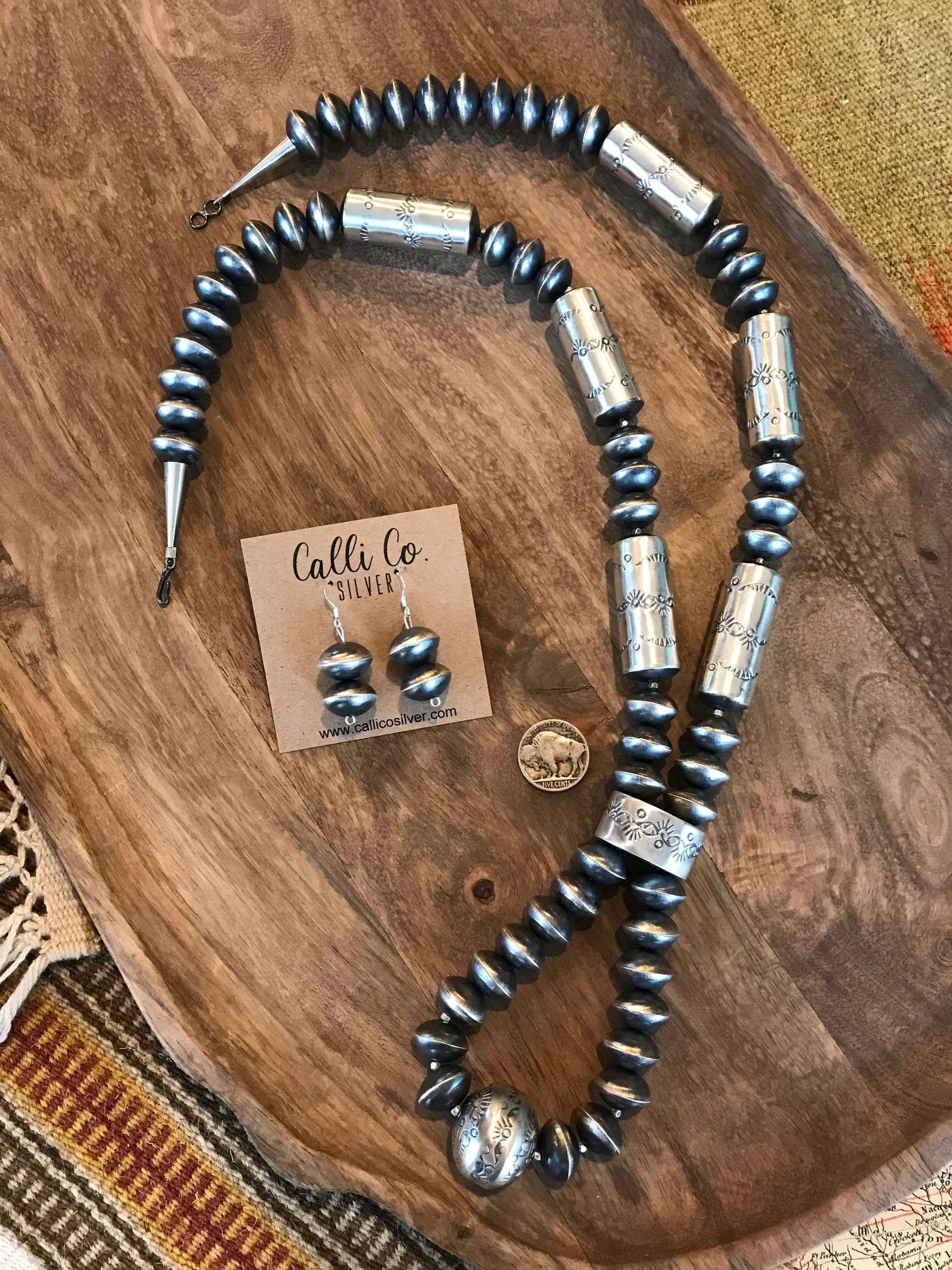 The Sun Haven Jacla Necklace Set-Necklaces-Calli Co., Turquoise and Silver Jewelry, Native American Handmade, Zuni Tribe, Navajo Tribe, Brock Texas