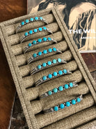 The San Miguel 5 Stone Turquoise Cuffs-Bracelets & Cuffs-Calli Co., Turquoise and Silver Jewelry, Native American Handmade, Zuni Tribe, Navajo Tribe, Brock Texas