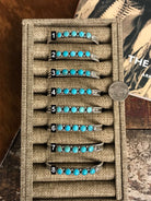 The San Miguel 5 Stone Turquoise Cuffs-Bracelets & Cuffs-Calli Co., Turquoise and Silver Jewelry, Native American Handmade, Zuni Tribe, Navajo Tribe, Brock Texas