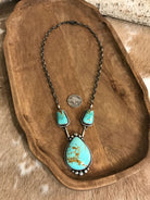 The Bristow Statement Necklace, 13-Necklaces-Calli Co., Turquoise and Silver Jewelry, Native American Handmade, Zuni Tribe, Navajo Tribe, Brock Texas
