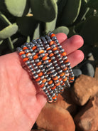 The Stillwater Bracelet in Orange Spiny-Bracelets & Cuffs-Calli Co., Turquoise and Silver Jewelry, Native American Handmade, Zuni Tribe, Navajo Tribe, Brock Texas