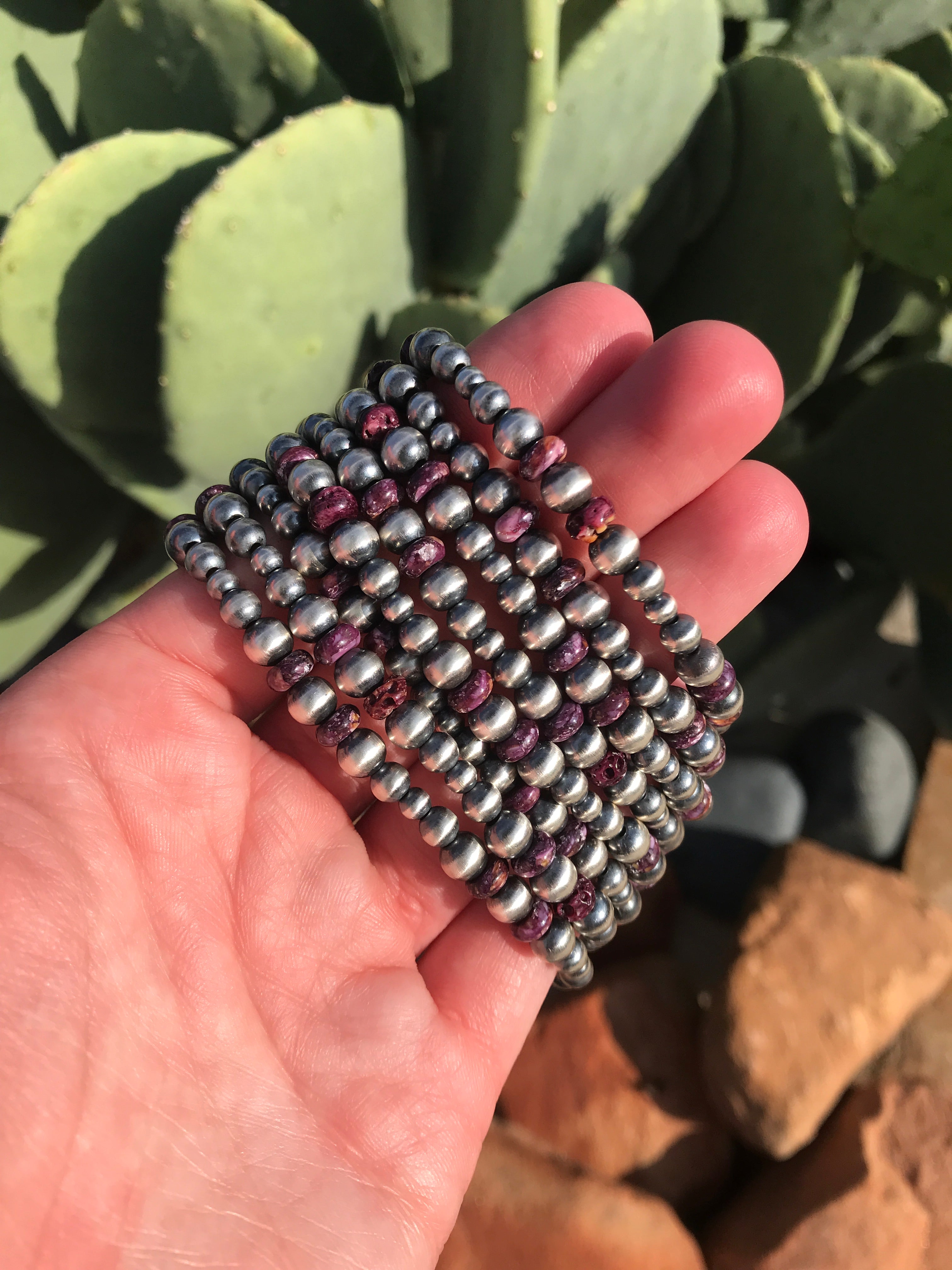 The Stillwater Bracelet in Purple Spiny-Bracelets & Cuffs-Calli Co., Turquoise and Silver Jewelry, Native American Handmade, Zuni Tribe, Navajo Tribe, Brock Texas