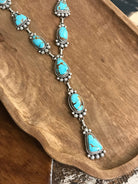 The Andie Turquoise Lariat Necklace Set-Necklaces-Calli Co., Turquoise and Silver Jewelry, Native American Handmade, Zuni Tribe, Navajo Tribe, Brock Texas