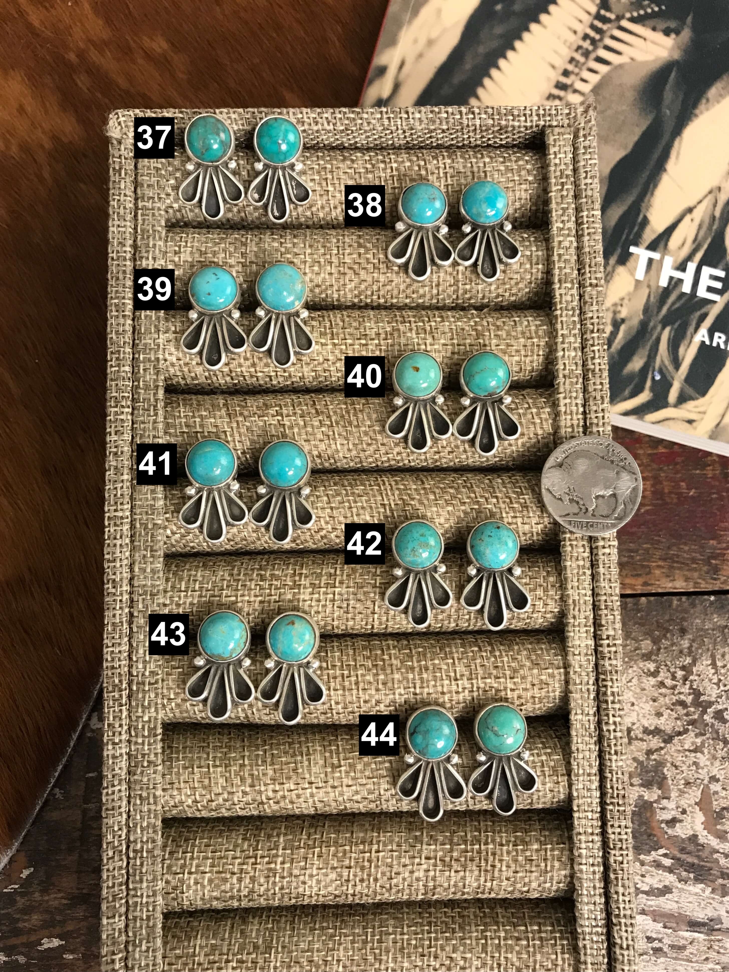 The Gala Earrings-Earrings-Calli Co., Turquoise and Silver Jewelry, Native American Handmade, Zuni Tribe, Navajo Tribe, Brock Texas