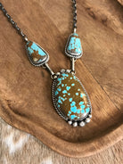 The Bristow Statement Necklace, 16-Necklaces-Calli Co., Turquoise and Silver Jewelry, Native American Handmade, Zuni Tribe, Navajo Tribe, Brock Texas