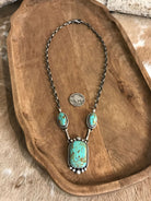 The Bristow Statement Necklace, 17-Necklaces-Calli Co., Turquoise and Silver Jewelry, Native American Handmade, Zuni Tribe, Navajo Tribe, Brock Texas