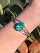 The Conroe Turquoise Cuff-Bracelets & Cuffs-Calli Co., Turquoise and Silver Jewelry, Native American Handmade, Zuni Tribe, Navajo Tribe, Brock Texas