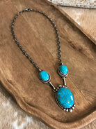The Bristow Statement Necklace, 19-Necklaces-Calli Co., Turquoise and Silver Jewelry, Native American Handmade, Zuni Tribe, Navajo Tribe, Brock Texas
