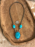 The Bristow Statement Necklace, 19-Necklaces-Calli Co., Turquoise and Silver Jewelry, Native American Handmade, Zuni Tribe, Navajo Tribe, Brock Texas