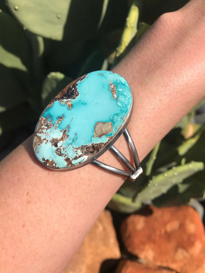 The Glacier Cuff-Bracelets & Cuffs-Calli Co., Turquoise and Silver Jewelry, Native American Handmade, Zuni Tribe, Navajo Tribe, Brock Texas