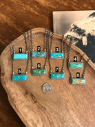 The Big Chief Turquoise Bar Necklaces-Necklaces-Calli Co., Turquoise and Silver Jewelry, Native American Handmade, Zuni Tribe, Navajo Tribe, Brock Texas