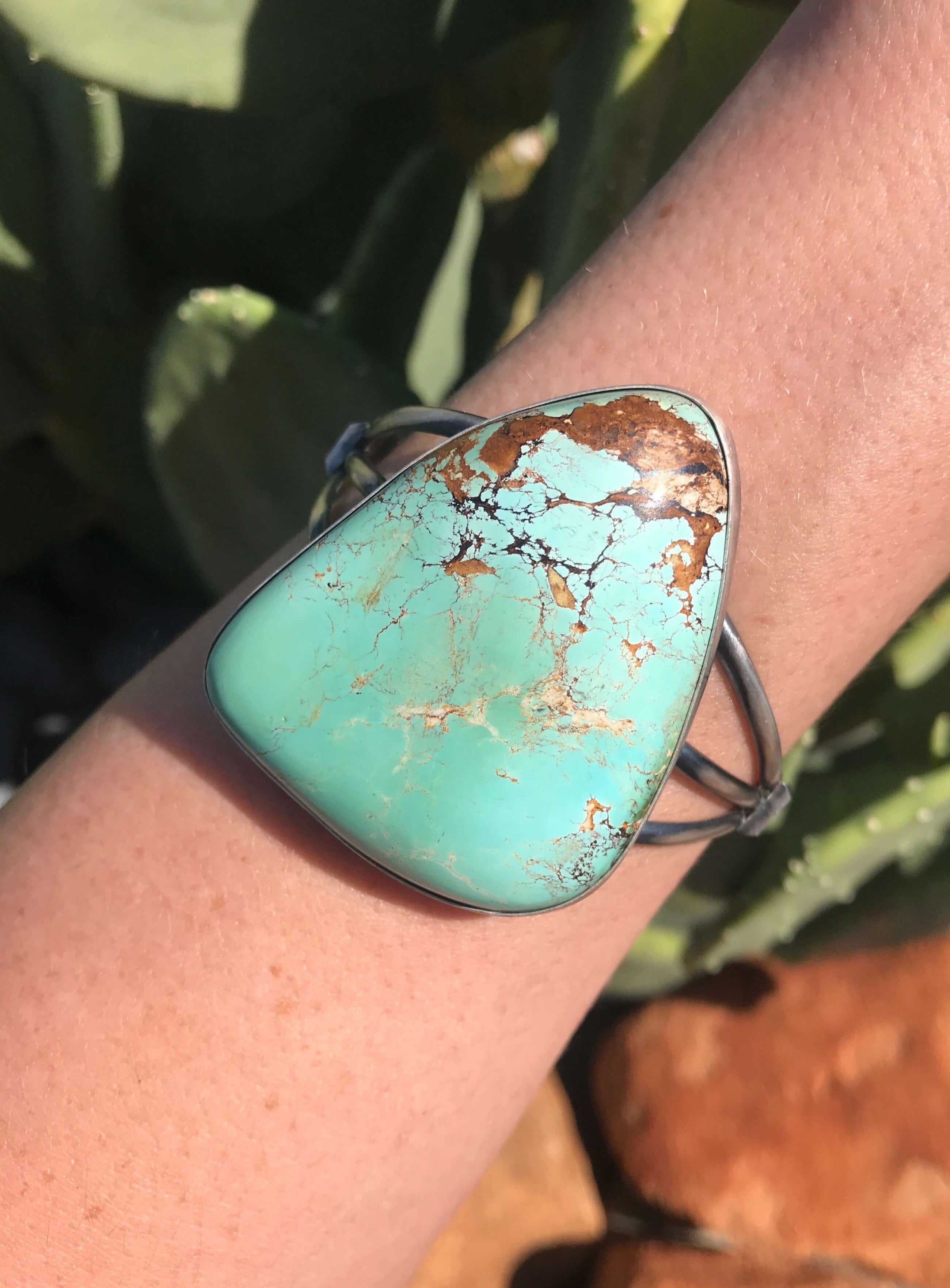 The Raven Cuff-Bracelets & Cuffs-Calli Co., Turquoise and Silver Jewelry, Native American Handmade, Zuni Tribe, Navajo Tribe, Brock Texas