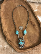 The Bristow Statement Necklace, 22-Necklaces-Calli Co., Turquoise and Silver Jewelry, Native American Handmade, Zuni Tribe, Navajo Tribe, Brock Texas