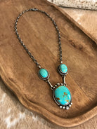 The Bristow Statement Necklace, 23-Necklaces-Calli Co., Turquoise and Silver Jewelry, Native American Handmade, Zuni Tribe, Navajo Tribe, Brock Texas