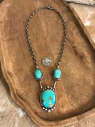 The Bristow Statement Necklace, 23-Necklaces-Calli Co., Turquoise and Silver Jewelry, Native American Handmade, Zuni Tribe, Navajo Tribe, Brock Texas