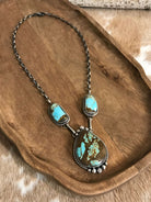 The Bristow Statement Necklace, 24-Necklaces-Calli Co., Turquoise and Silver Jewelry, Native American Handmade, Zuni Tribe, Navajo Tribe, Brock Texas